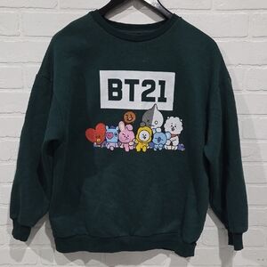 BT21 Dark Green Character Sweatshirt